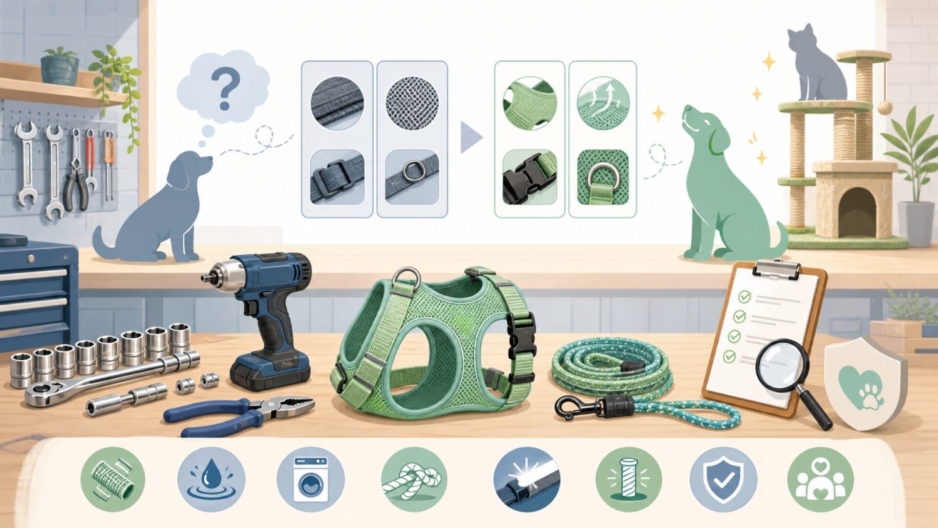 GIIPETの品質は実際どうなのか？素材とデザインで判断するを表すイラスト