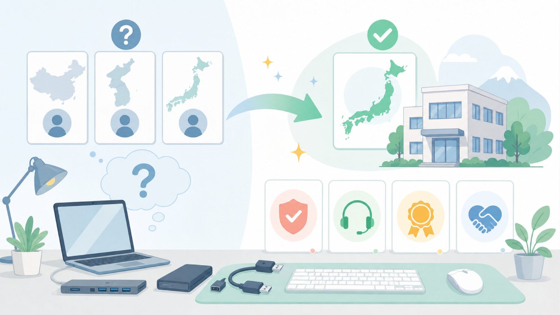 GOPPAはどこの国のブランドか——答えは「日本」を表すイラスト