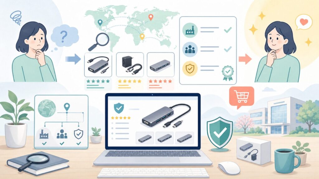 GOPPA（ゴッパ）はどこの国のブランド？日本企業の実態と信頼性を徹底解説の要点を表すイラスト