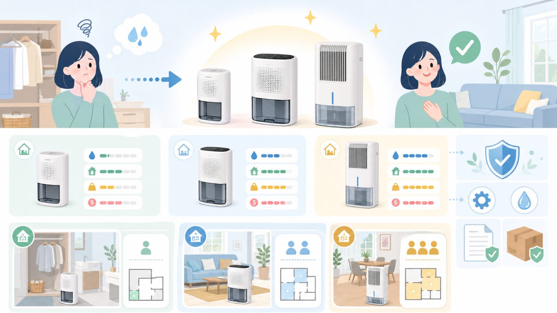 Hysureの主要製品ラインナップと選び方を表すイラスト