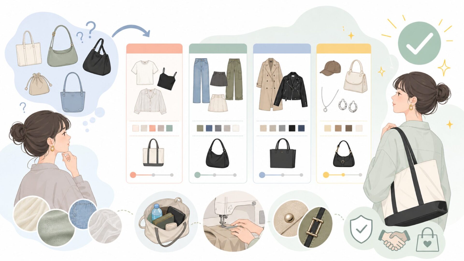 LVEUの商品ラインと価格帯を把握するを表すイラスト