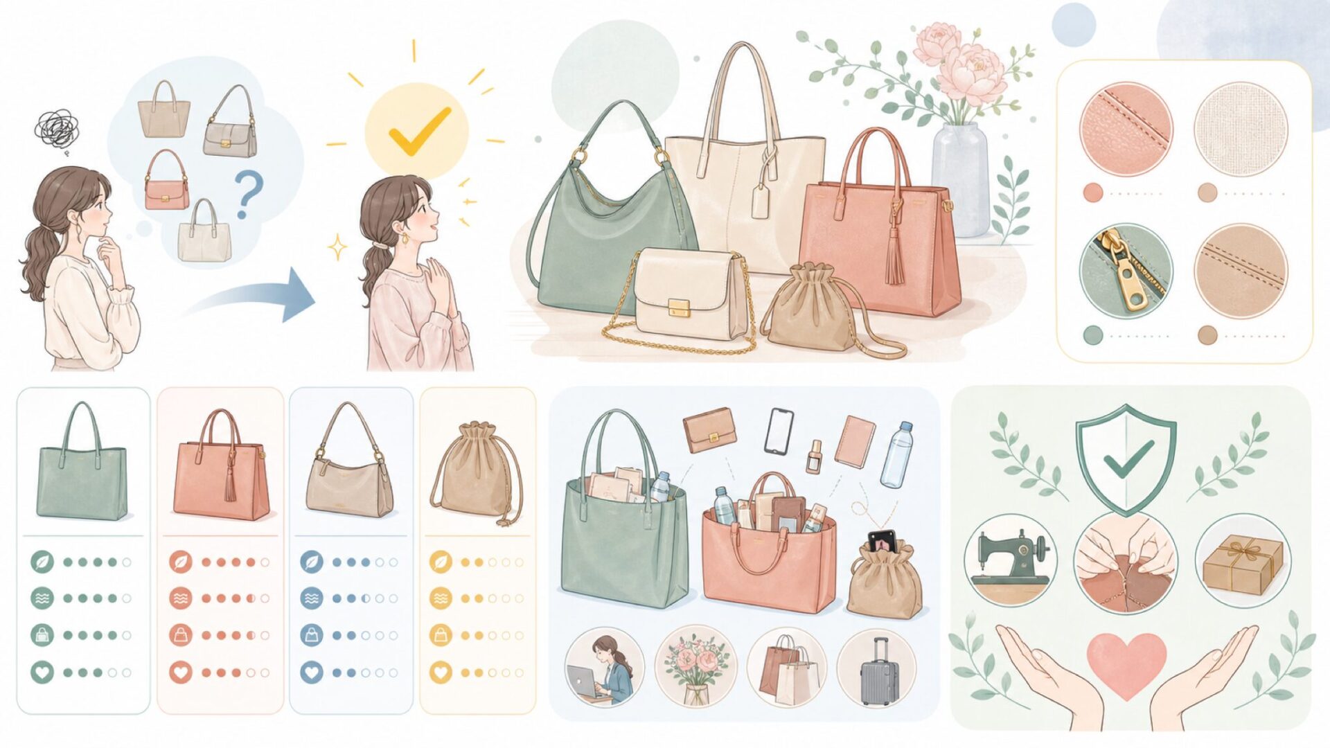 Mily biletのアイテムの特徴と魅力を表すイラスト