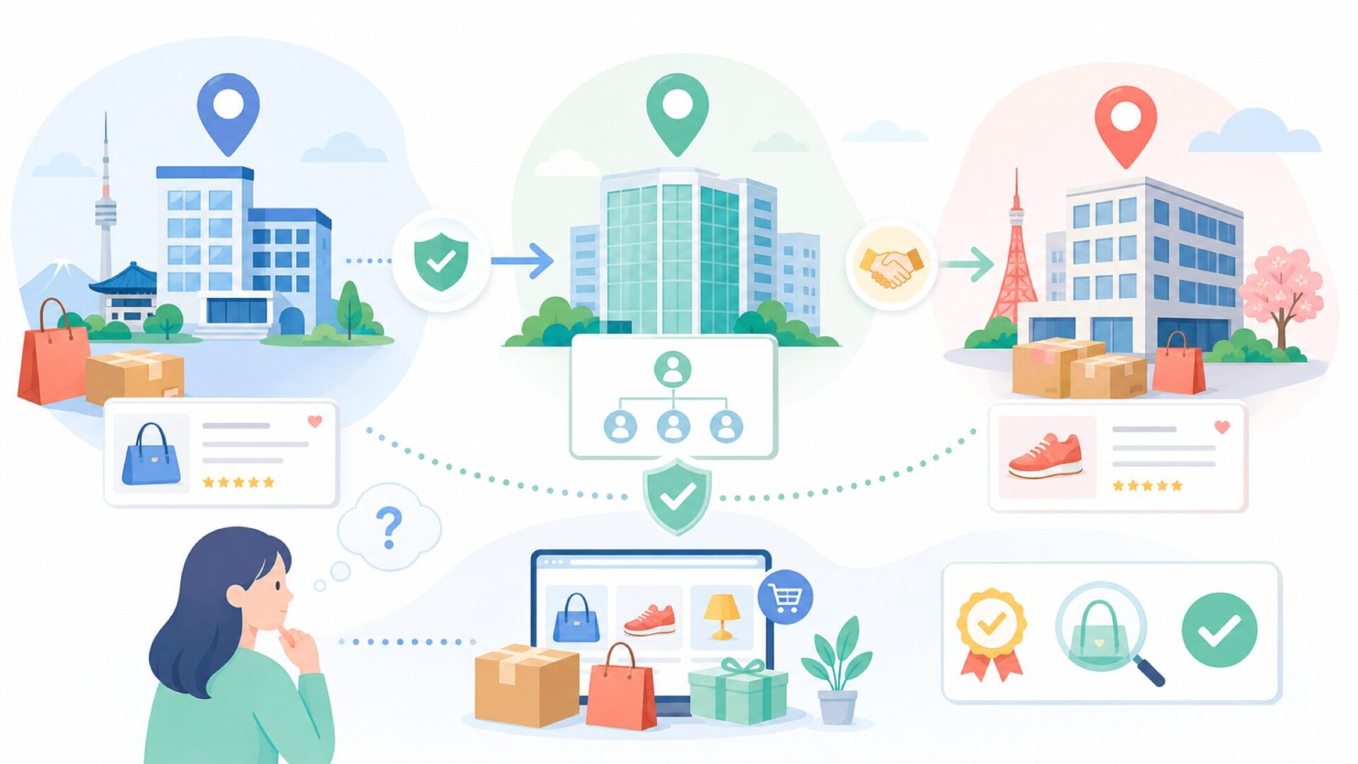 Qoo10はどこの国のサービス？まず結論からお伝えしますを表すイラスト