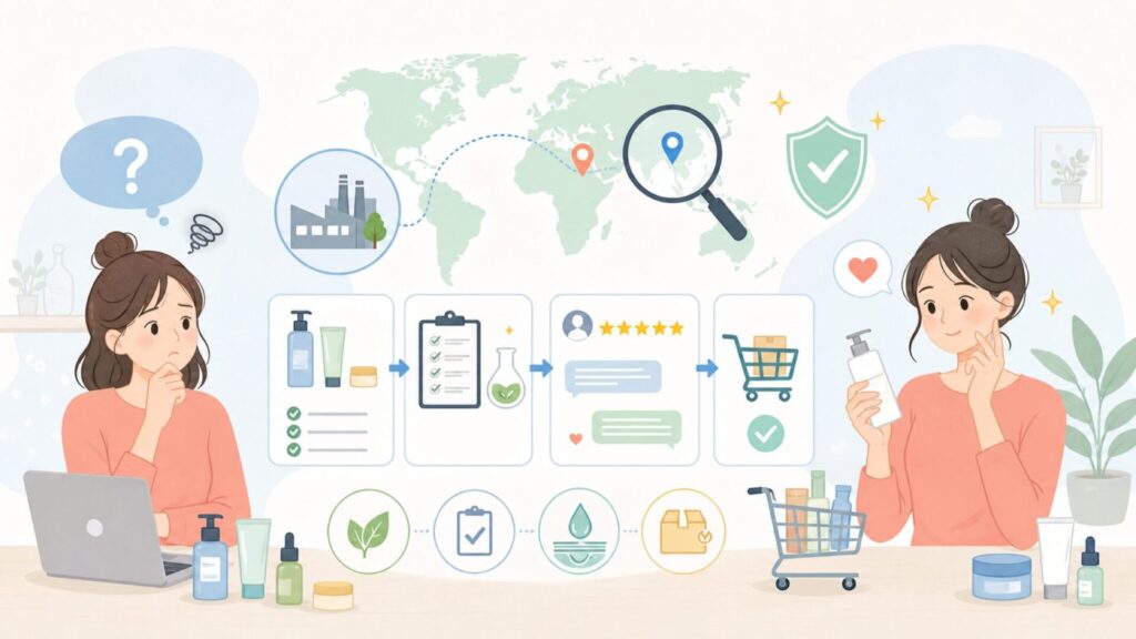 Qoo10はどこの国のサービス？運営元・安全性・安い理由を徹底解説の要点を表すイラスト