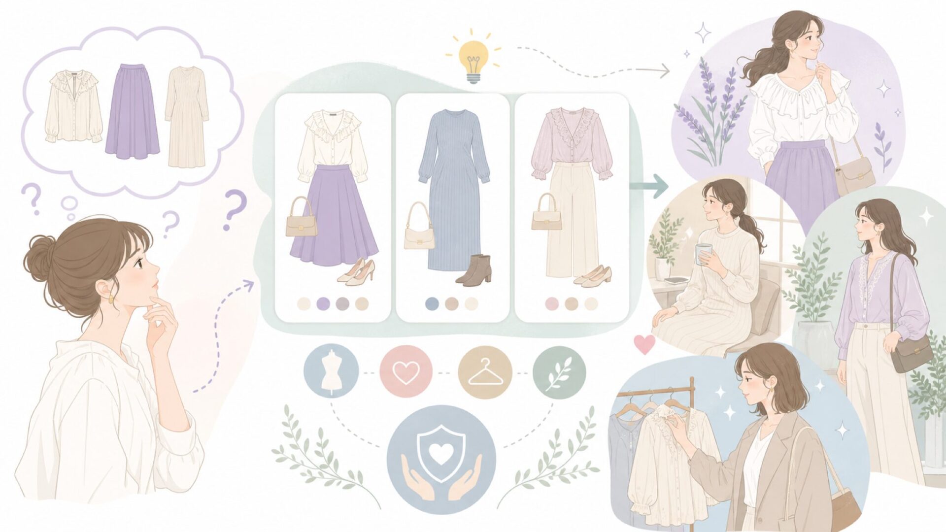 Frene（フラーネ）ってどんなブランド？コンセプトとターゲット層を表すイラスト