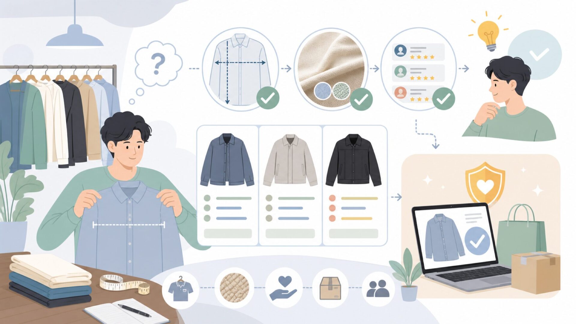 Nylausで失敗しない購入術と代替候補ブランドを表すイラスト