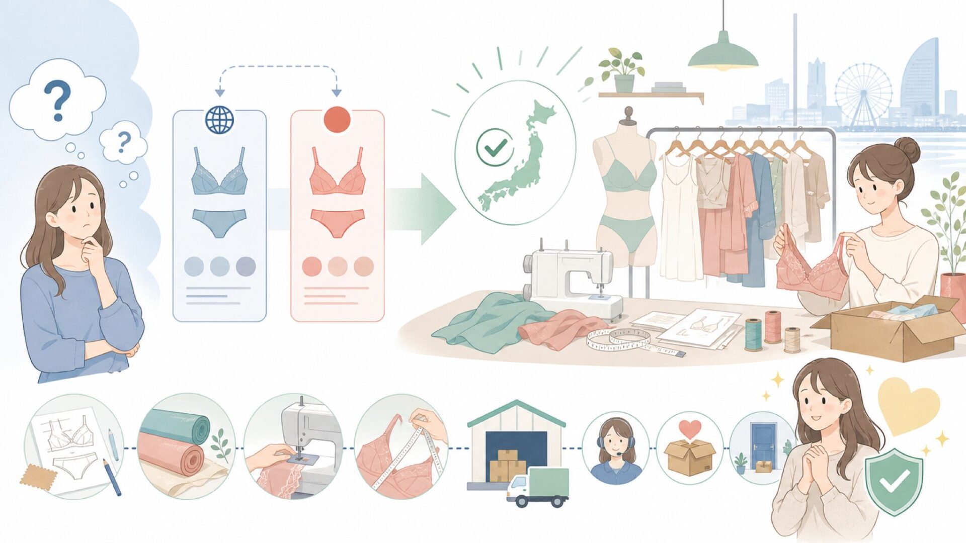 tu-hacciはどこの国？結論は「日本発のブランド」を表すイラスト