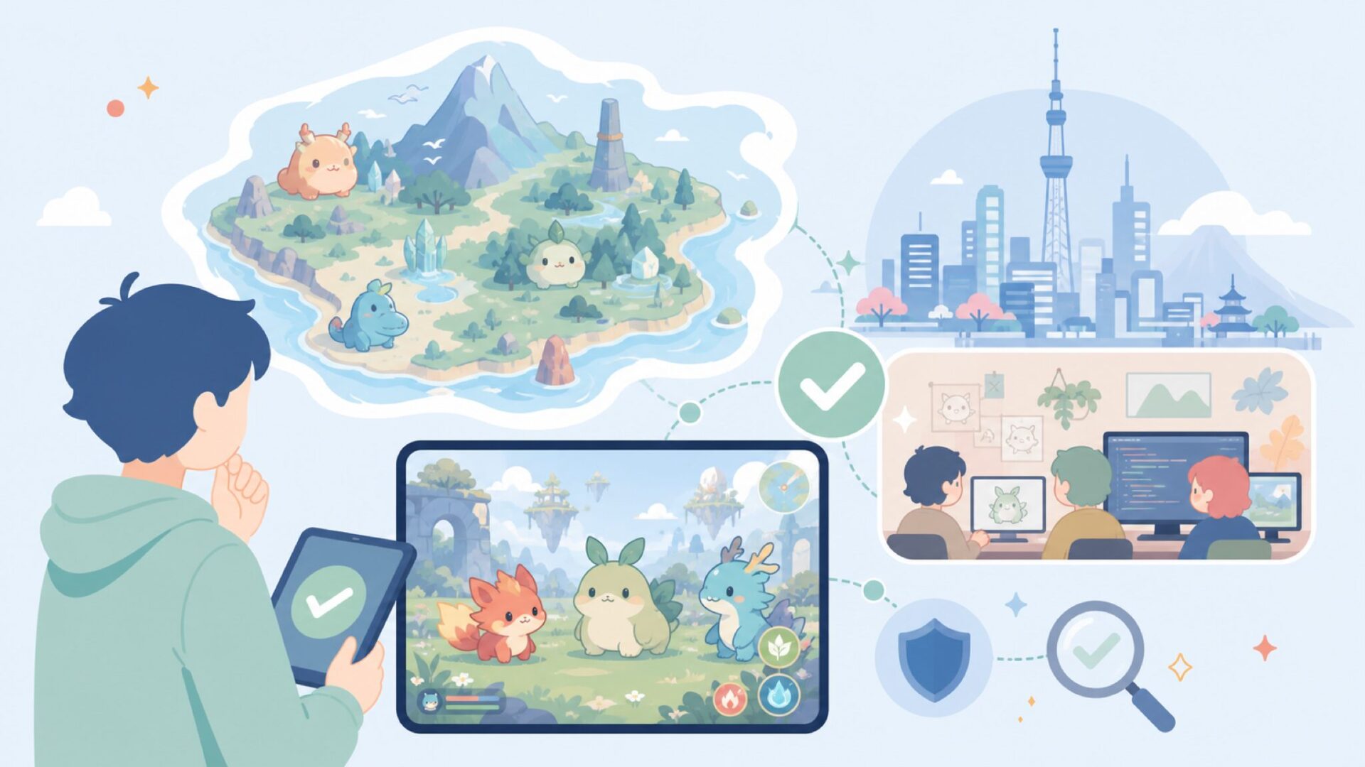 結論:パルワールドは日本で作られたゲームを表すイラスト