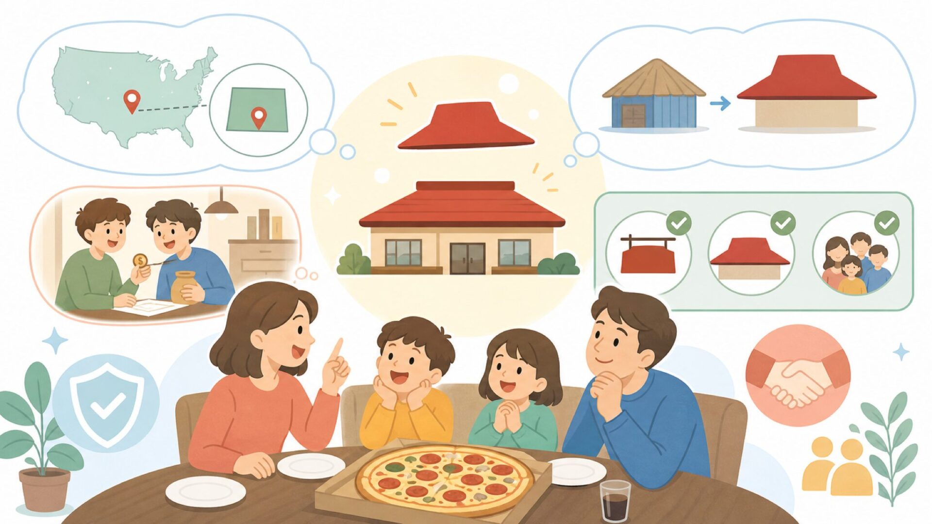 5秒で話せる「ピザハット雑学」まとめを表すイラスト