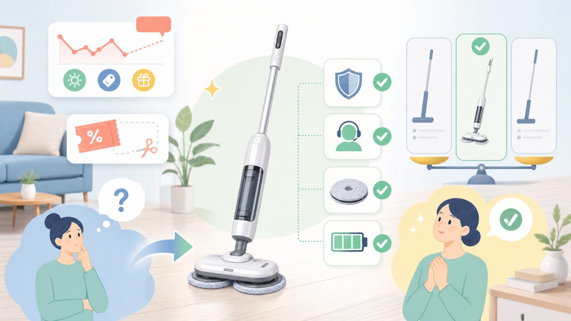 GOBOTの価格帯とコスパ——1万円前後で何が得られるかを表すイラスト