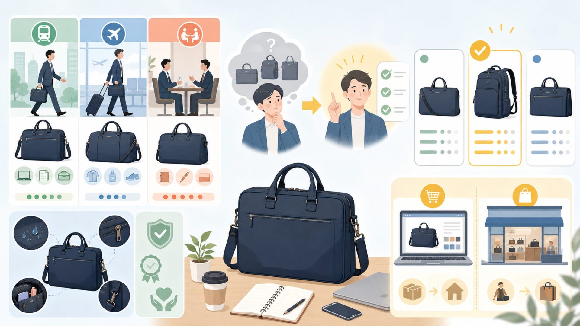 PIDバッグの失敗しない選び方と購入方法を表すイラスト