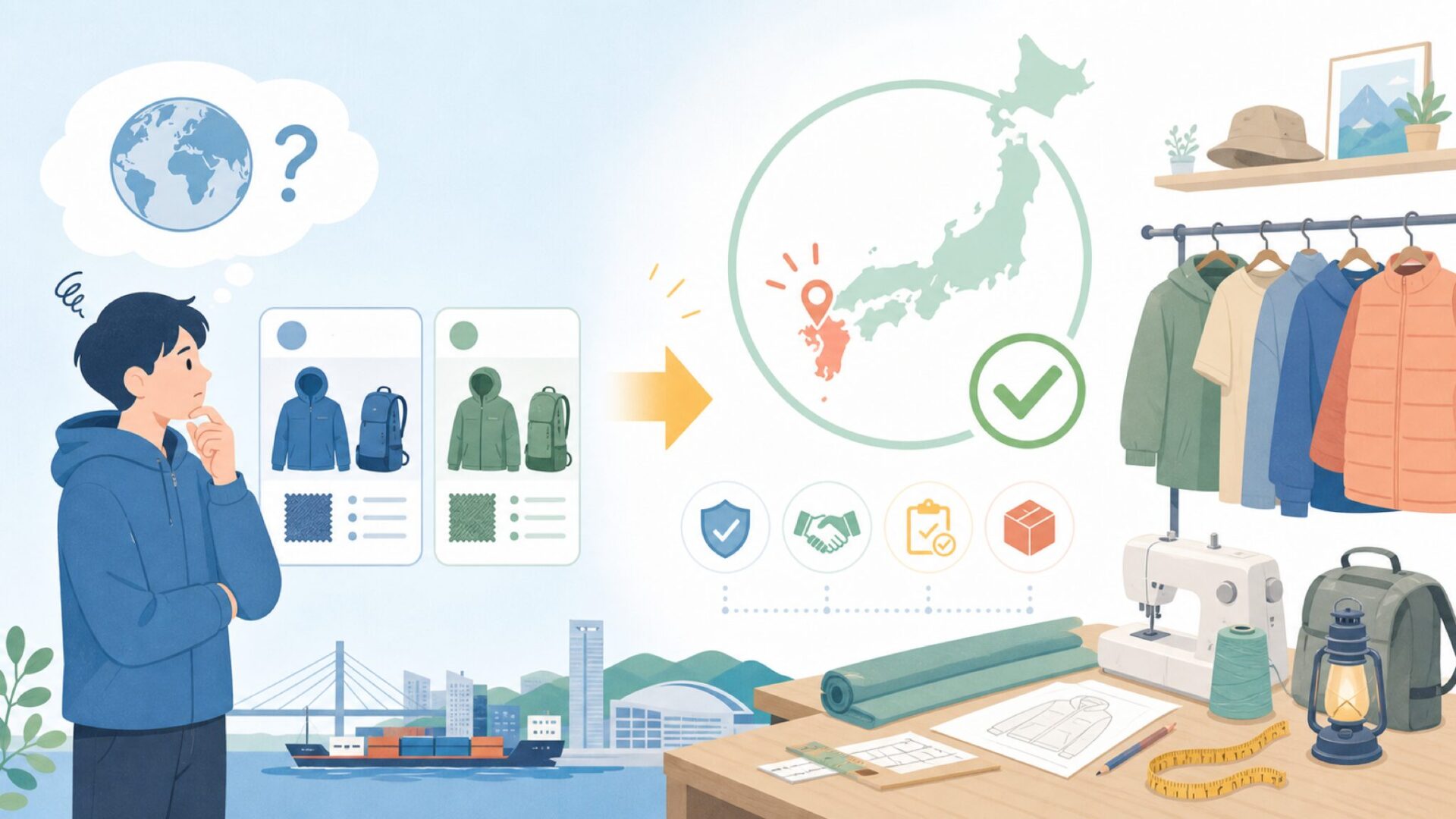 PYKES PEAKはどこの国？結論は日本・福岡県のアウトドアブランドを表すイラスト