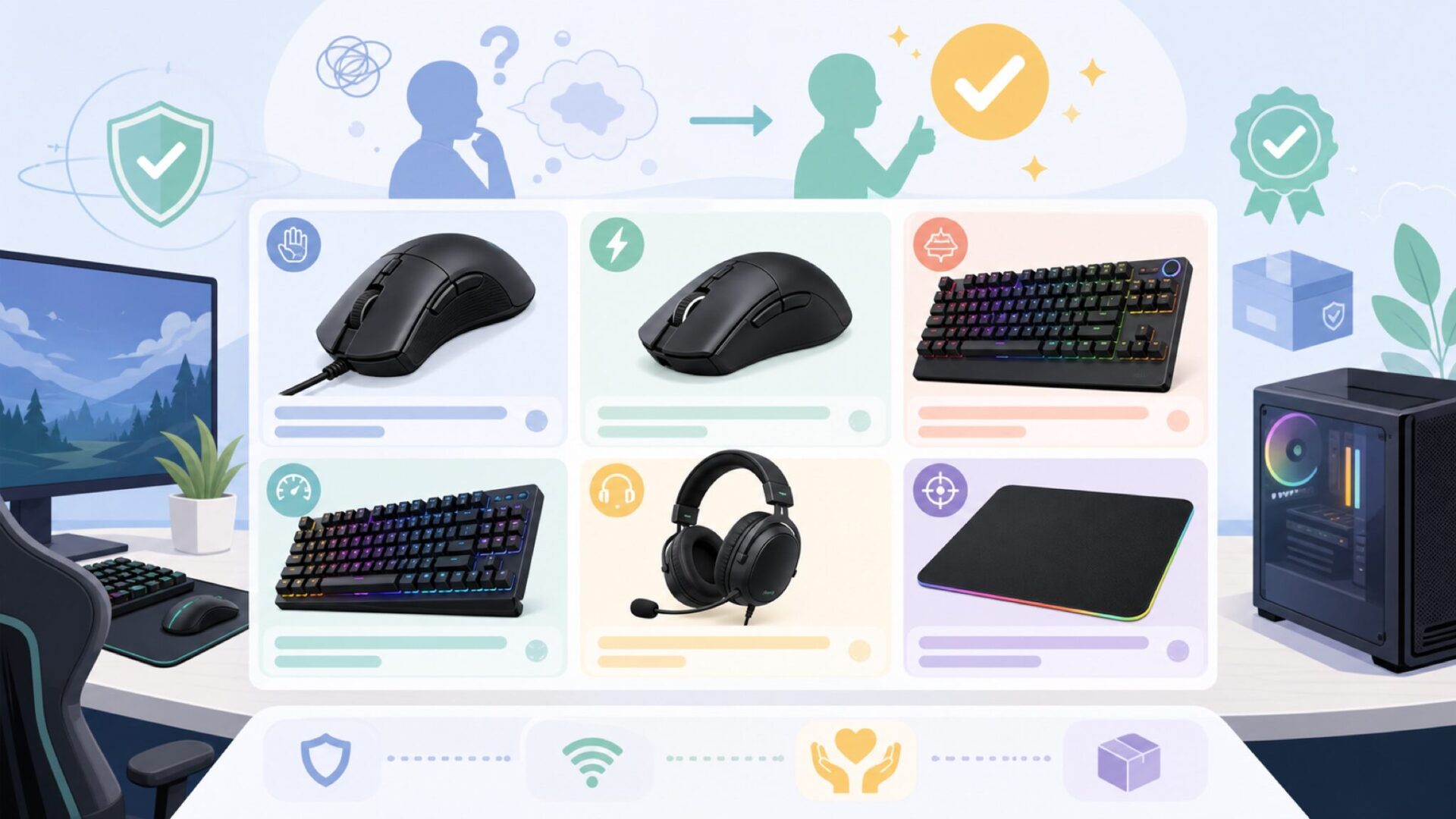 FPSで勝ちたい人に薦めるRazer代表モデル6選を表すイラスト