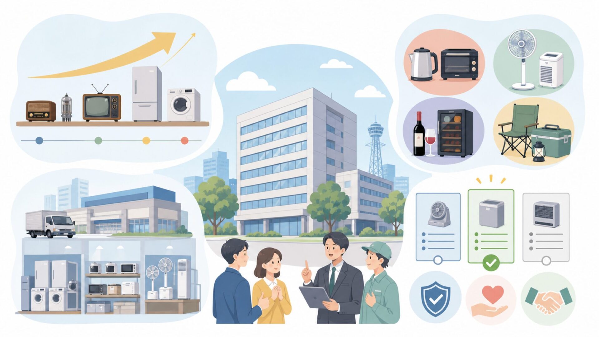 販売元・電響社とはどんな会社なのかを表すイラスト