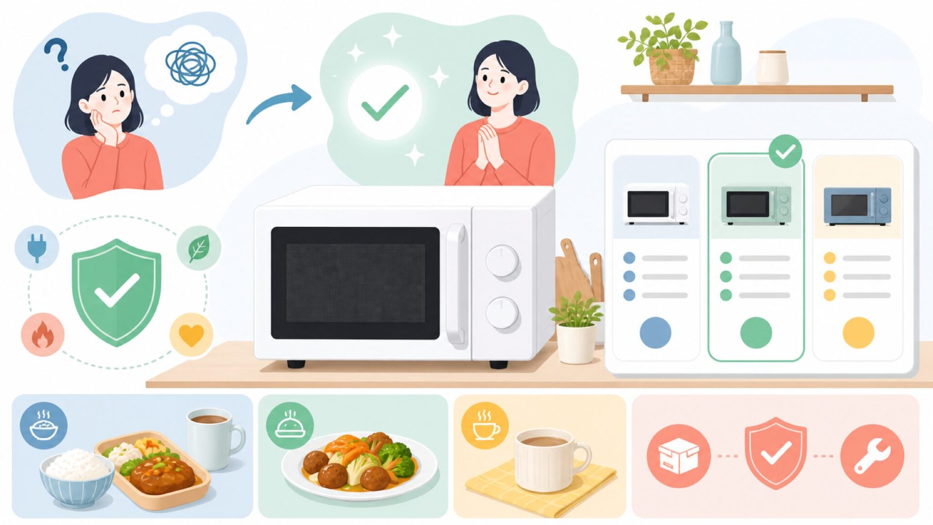 ZEPEAL電子レンジの特徴と実力を表すイラスト
