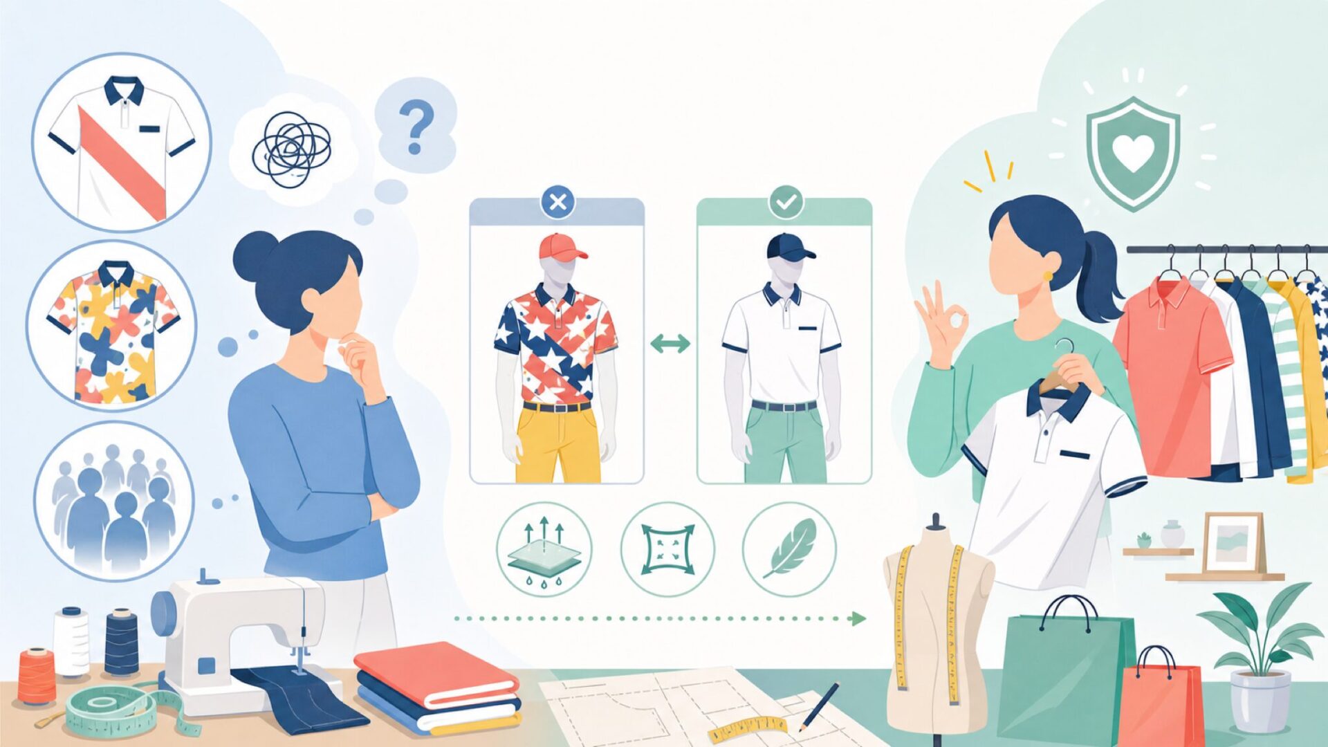 パーリーゲイツは「ダサい」？「おしゃれ」？評価が分かれる理由を表すイラスト