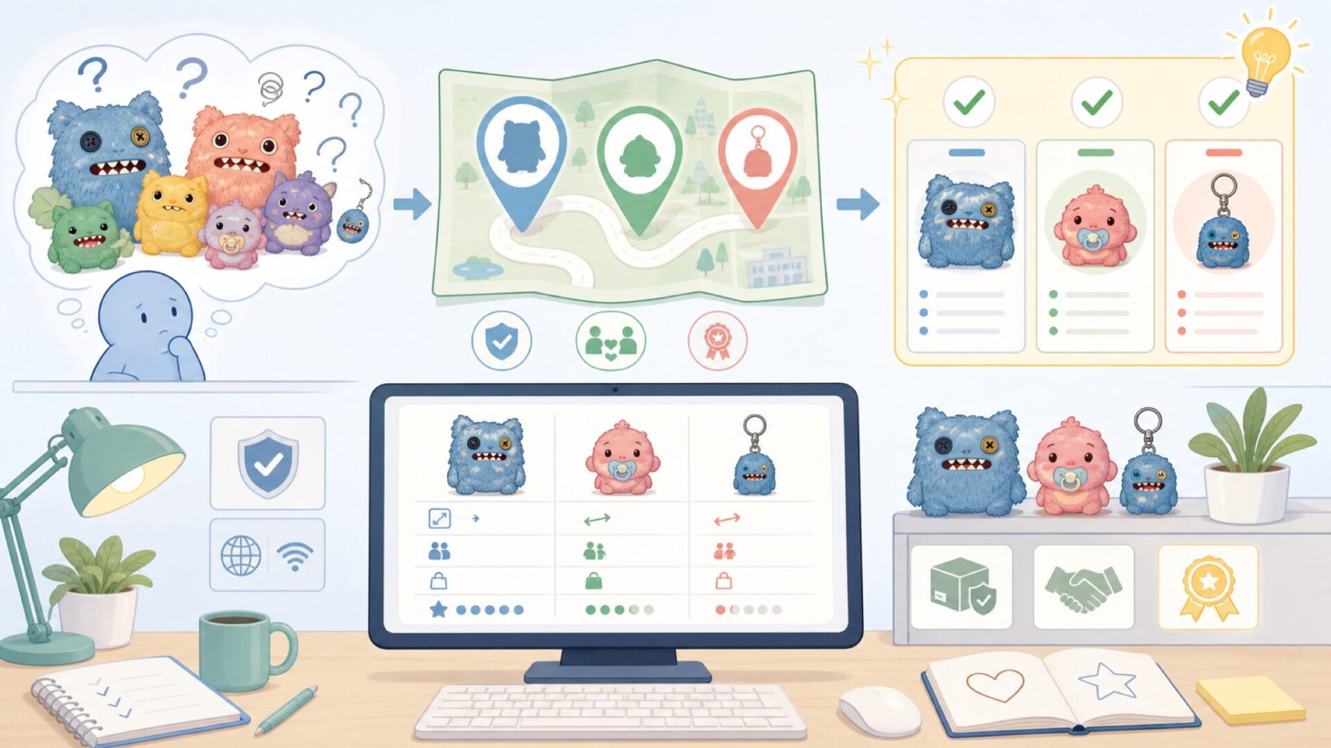 ファグラーの種類とラインアップを表すイラスト