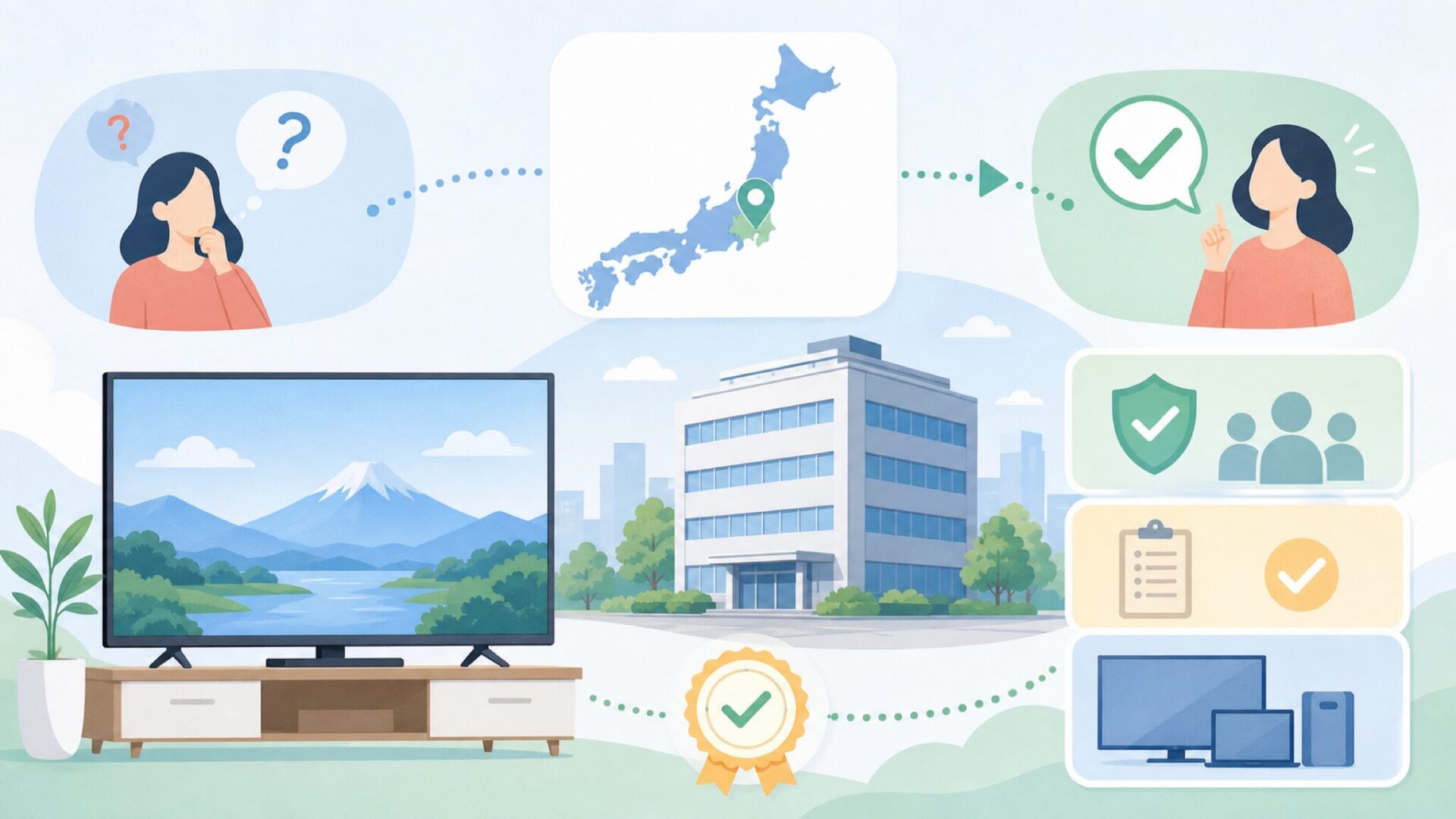 ユニテクはどこの国の会社か結論から解説するを表すイラスト