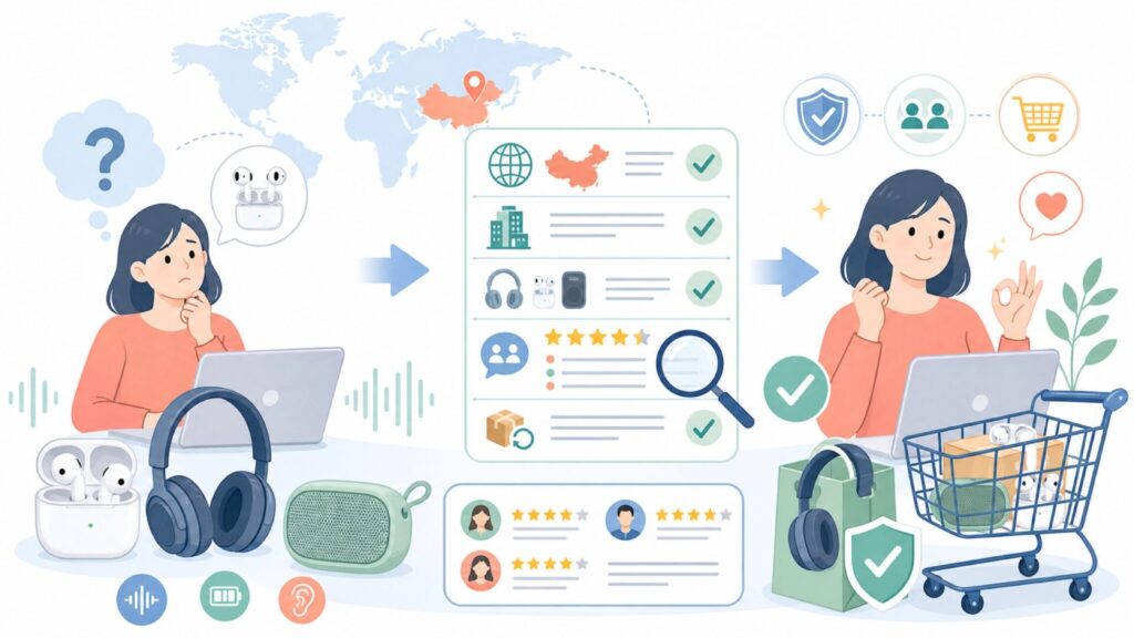 Tuayooはどこの国のブランド？運営会社とレビューの実態を解説の要点を表すイラスト
