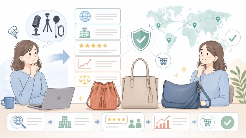 Aokeoはどこの国のブランド？会社概要と評価を徹底チェックの要点を表すイラスト