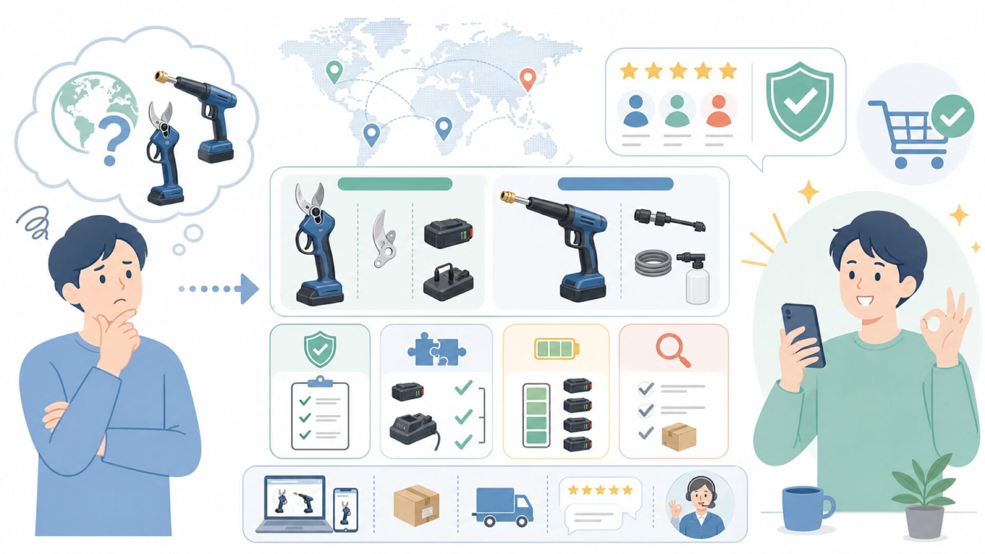 KEBTEKはどこの国のメーカー?商品ラインナップと選び方ガイドの要点を表すイラスト