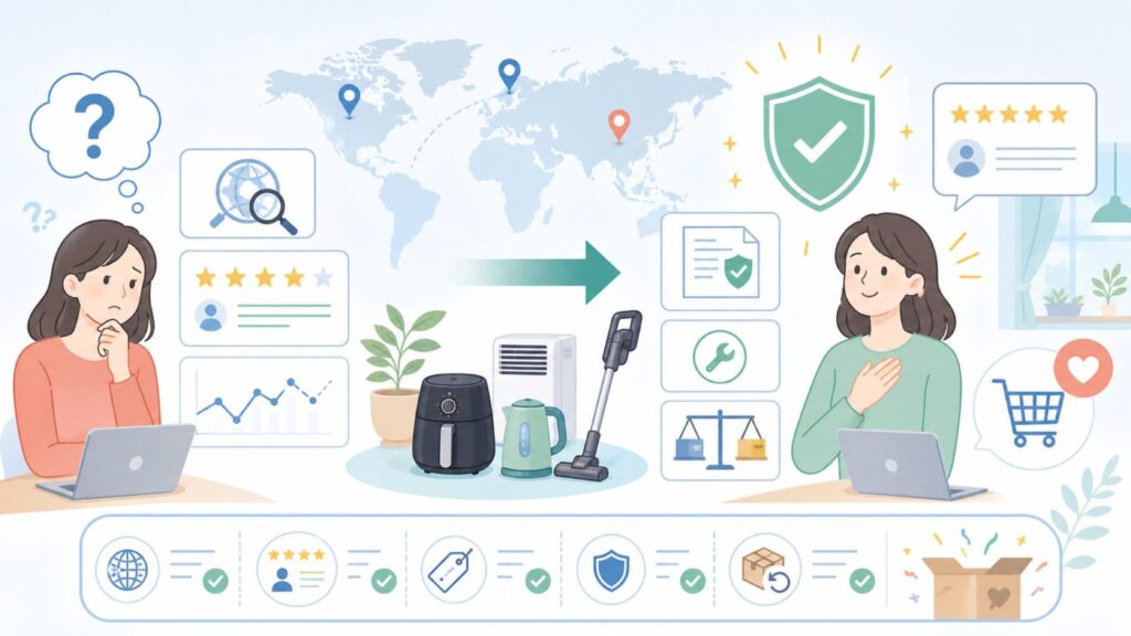 Nuovowareはどこの国のブランド？信頼性と選び方を確認の要点を表すイラスト
