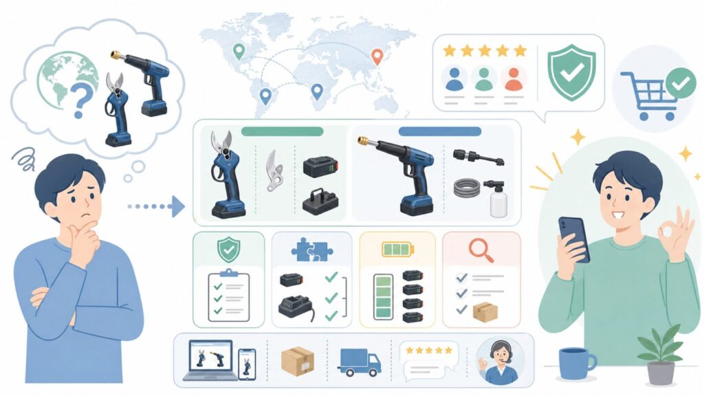 KEBTEKはどこの国のメーカー?商品ラインナップと選び方ガイドの要点を表すイラスト