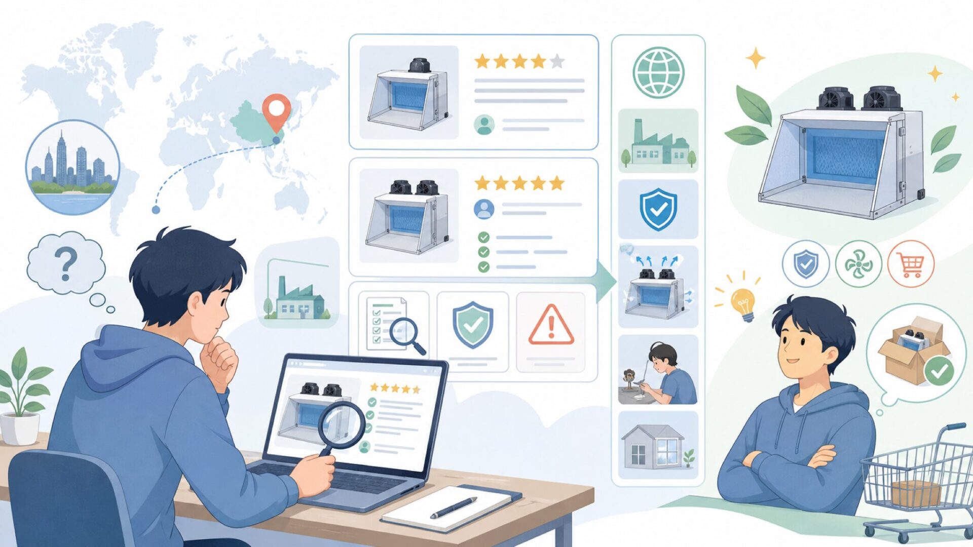 Urlifeはどこの国？塗装ブースの企業情報と性能を徹底解説の要点を表すイラスト