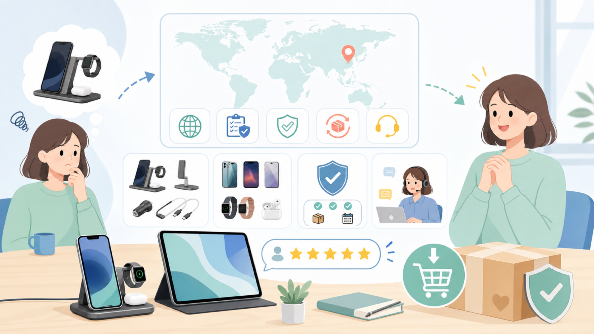 SwanScoutはどこの国のブランド?信頼性と対応機種を徹底調査の要点を表すイラスト