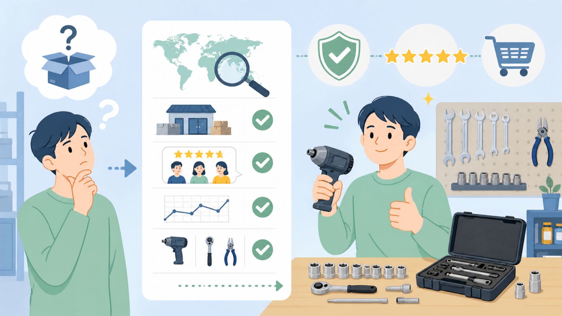 GOODRIGはどこの国のブランド?購入前に確認したい見極め方の要点を表すイラスト