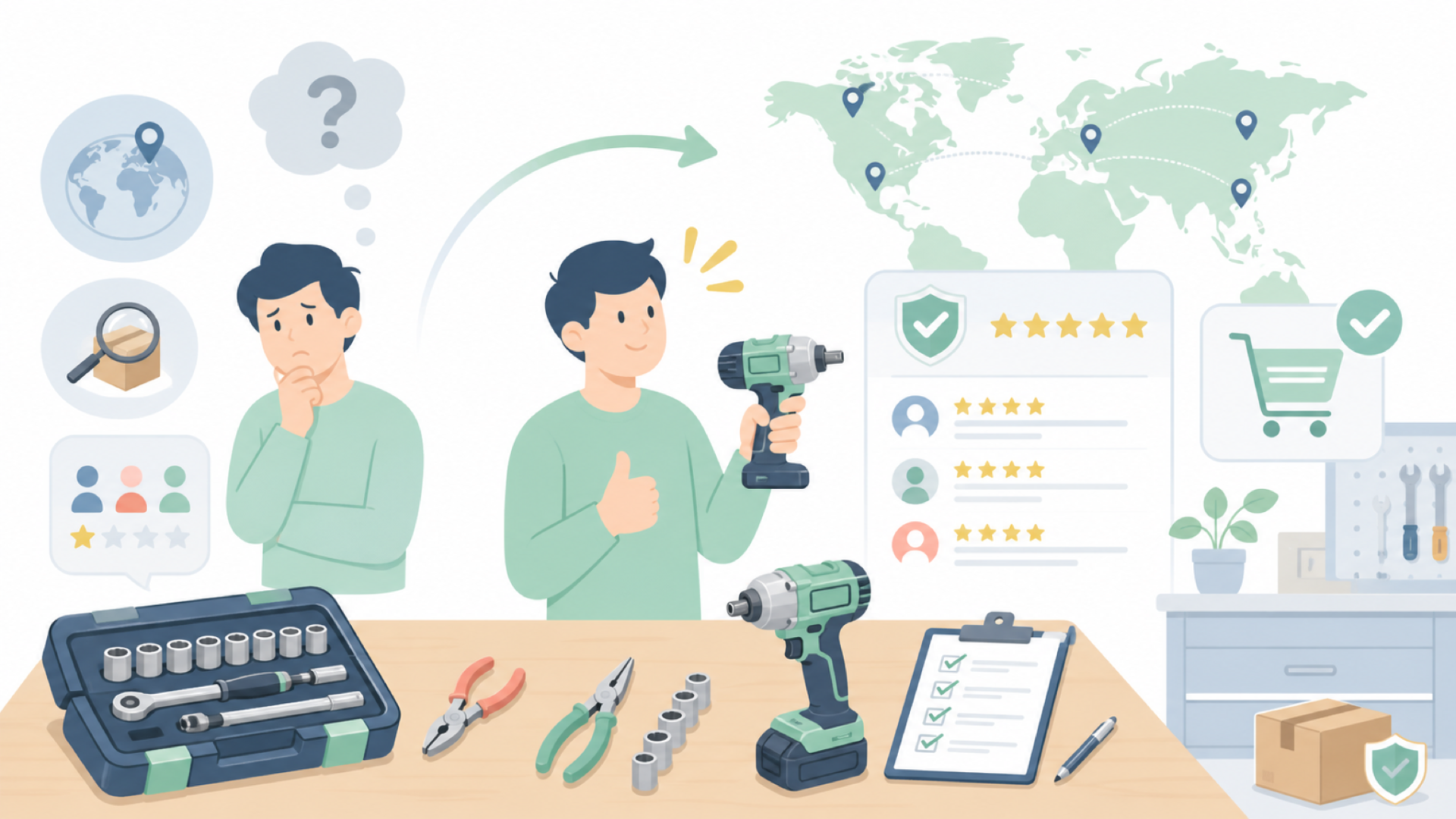 Urtzcoyeはどこの国のブランド?運営会社と口コミの見極め方の要点を表すイラスト