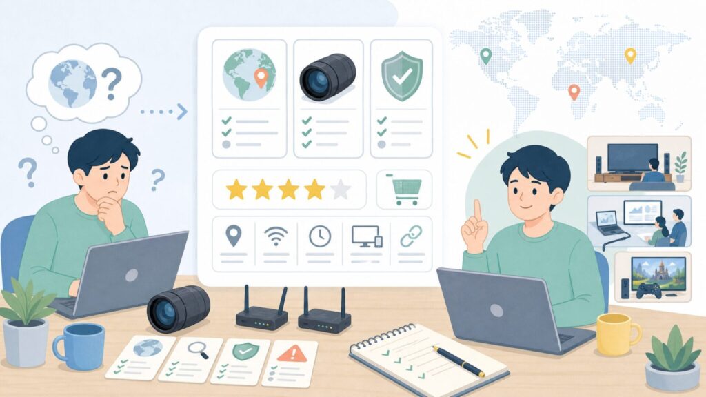 BDFFLYはどこの国？ワイヤレスHDMI送受信機を徹底解説の要点を表すイラスト