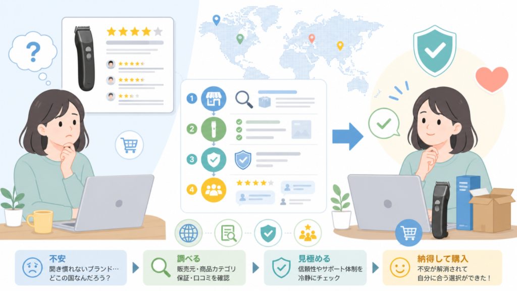 Brightupはどこの国?運営会社を調べてわかったことの要点を表すイラスト