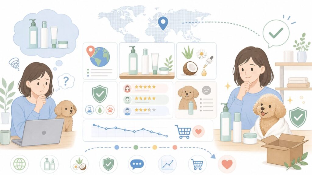 Petabooはどこの国？運営会社とL400の口コミ・価格まとめの要点を表すイラスト