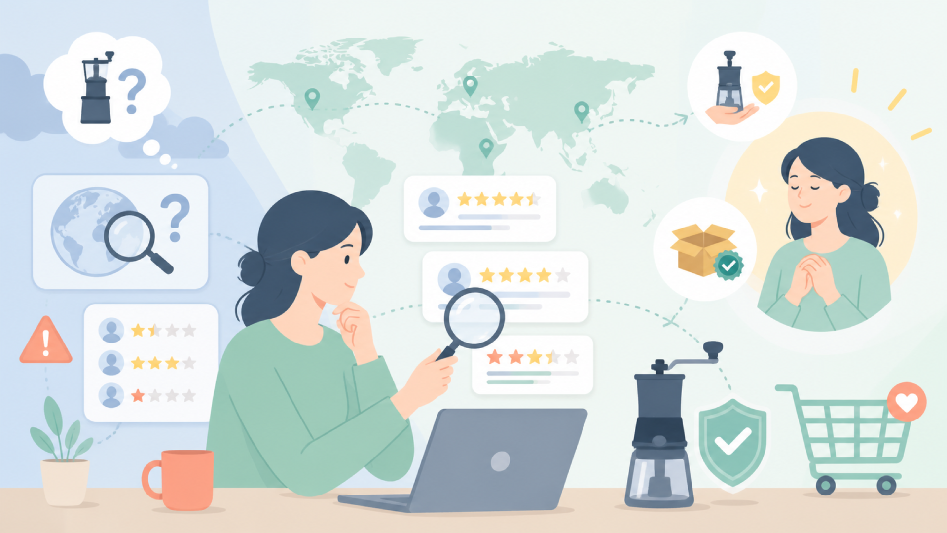 CEVINGはどこの国のブランド?信頼性の見極め方を解説の要点を表すイラスト