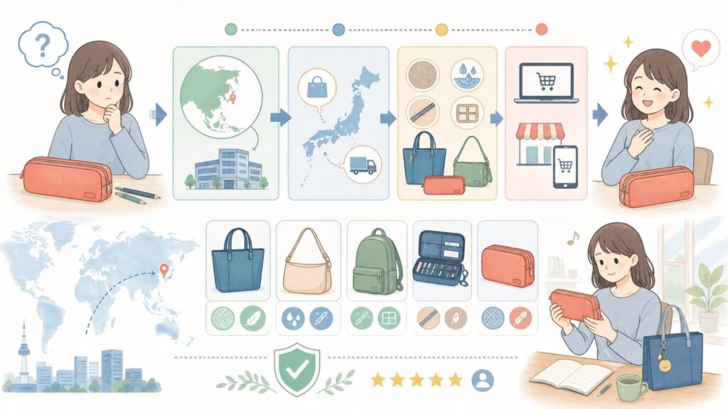 LOONLOONはどこの国のブランド？会社概要と日本販売店ガイドの要点を表すイラスト