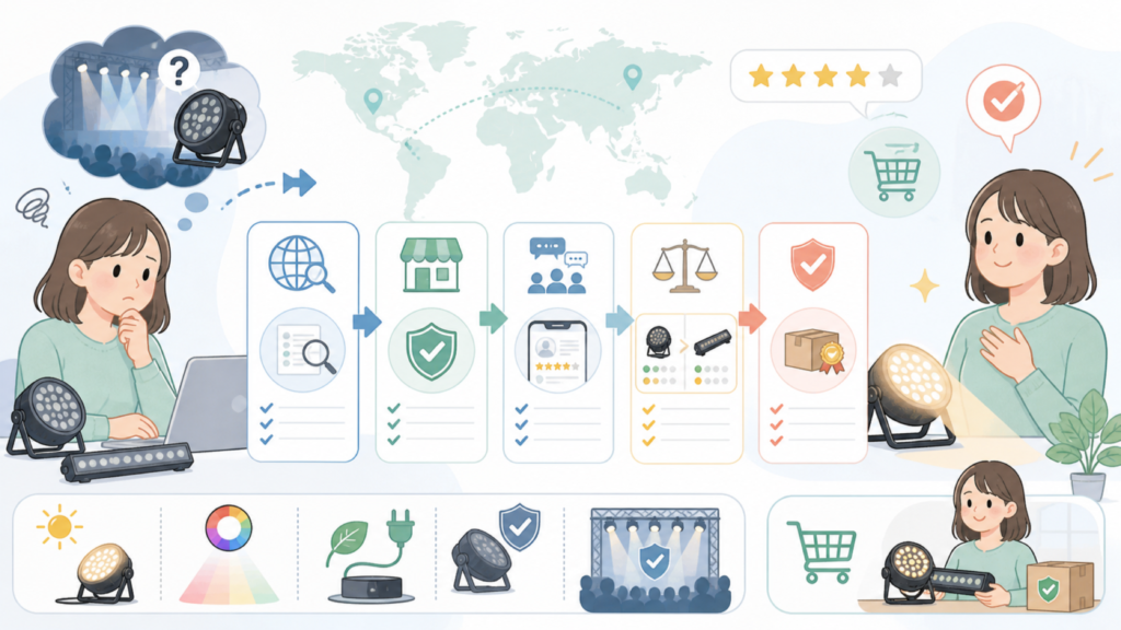 Xuptorはどこの国?メーカー不明の理由と失敗しない選び方の要点を表すイラスト