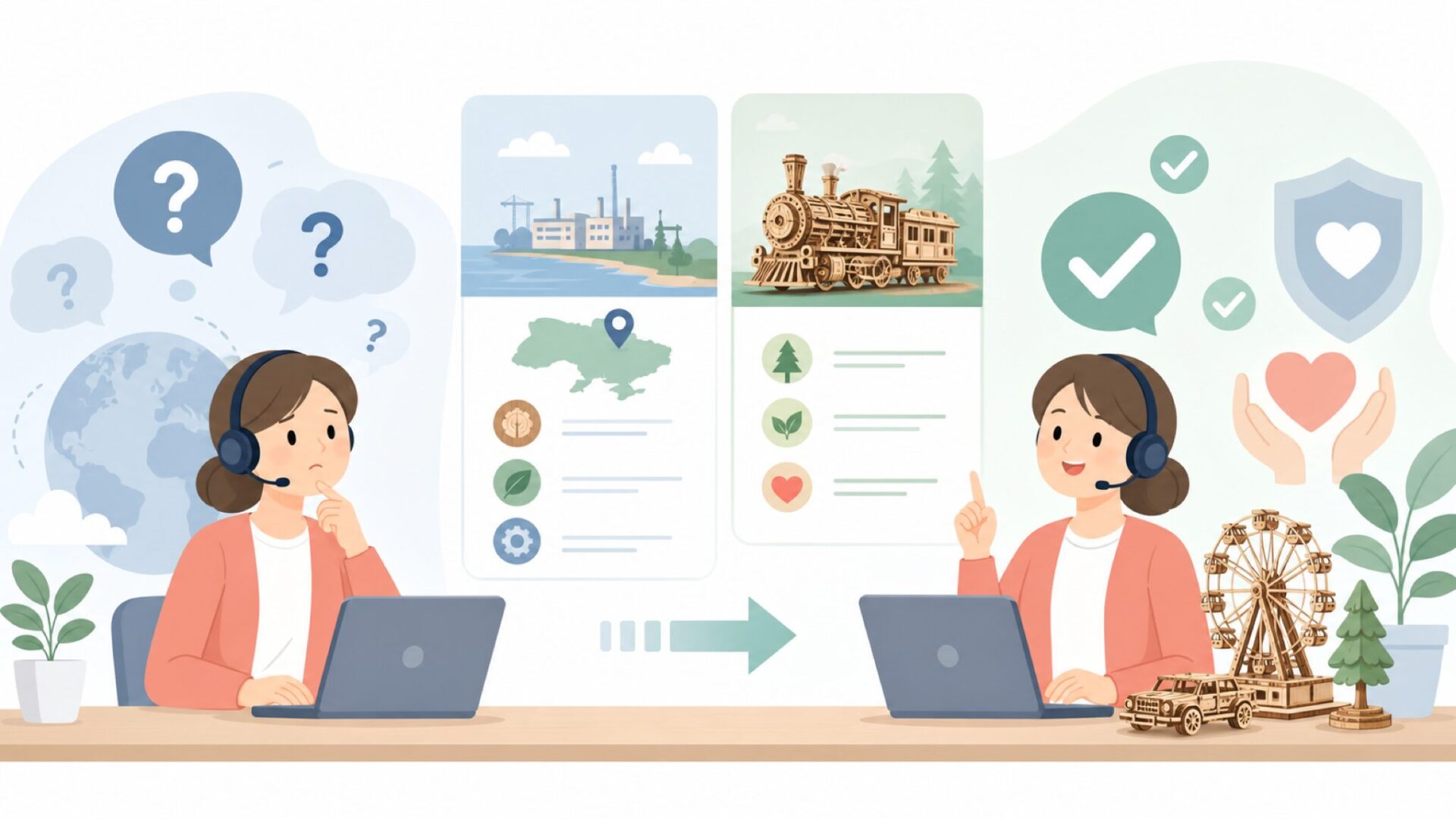 Wood Trickはどこの国のメーカー?ウクライナ発ブランドの正体を表すイラスト