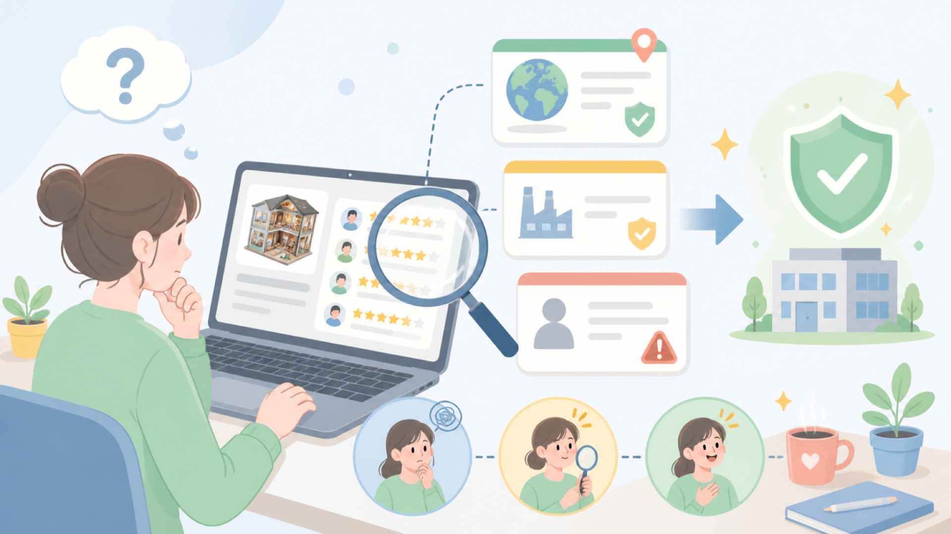 CUTEBEEはどこの国のブランド？運営会社・所在地を確認を表すイラスト