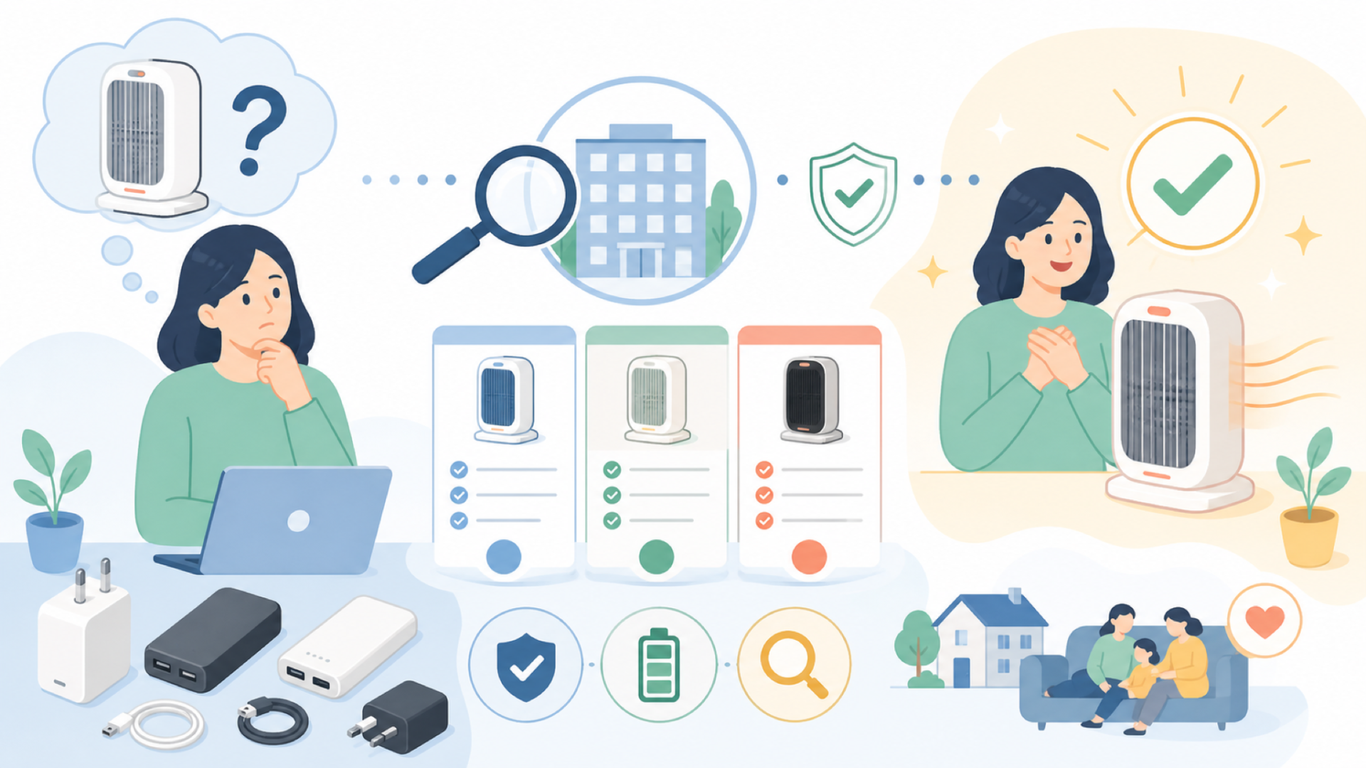 GiveBestヒーターはどこの国のブランド？運営会社を確認を表すイラスト