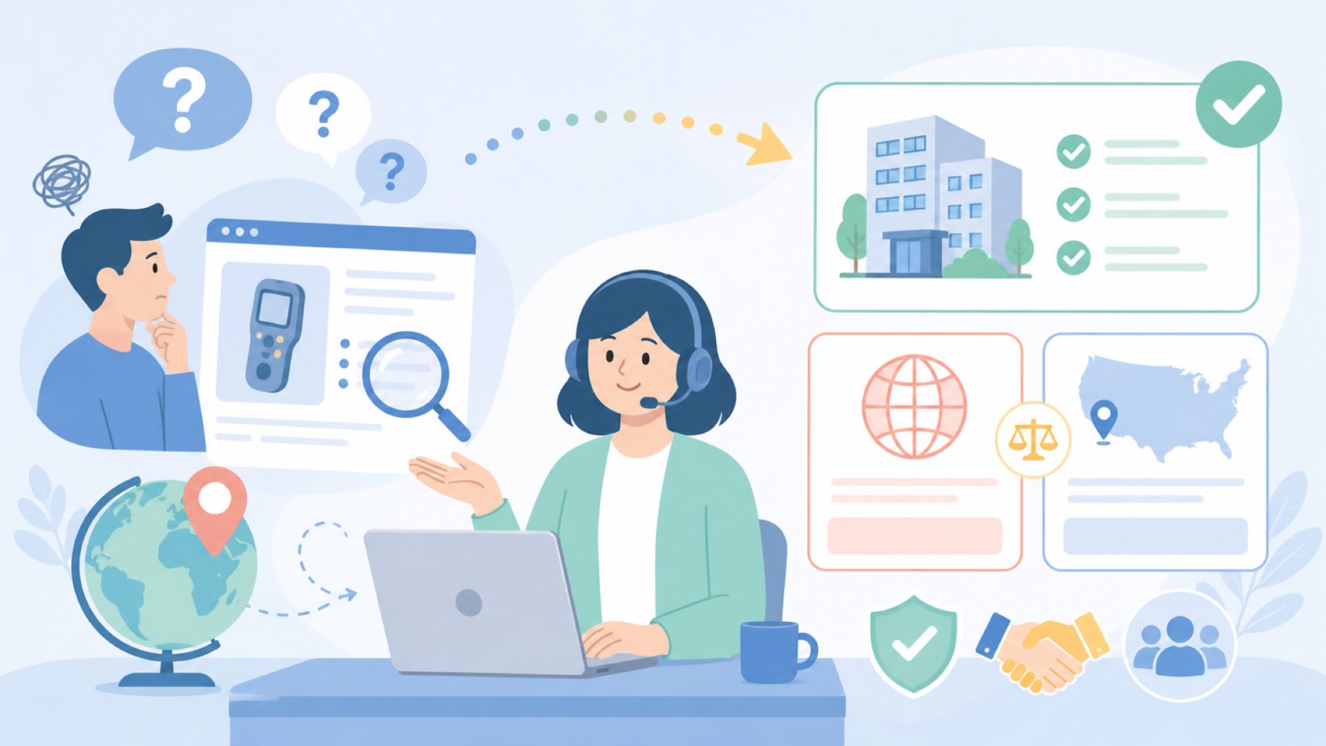 HM Digitalはどこの国のメーカーなのかを表すイラスト