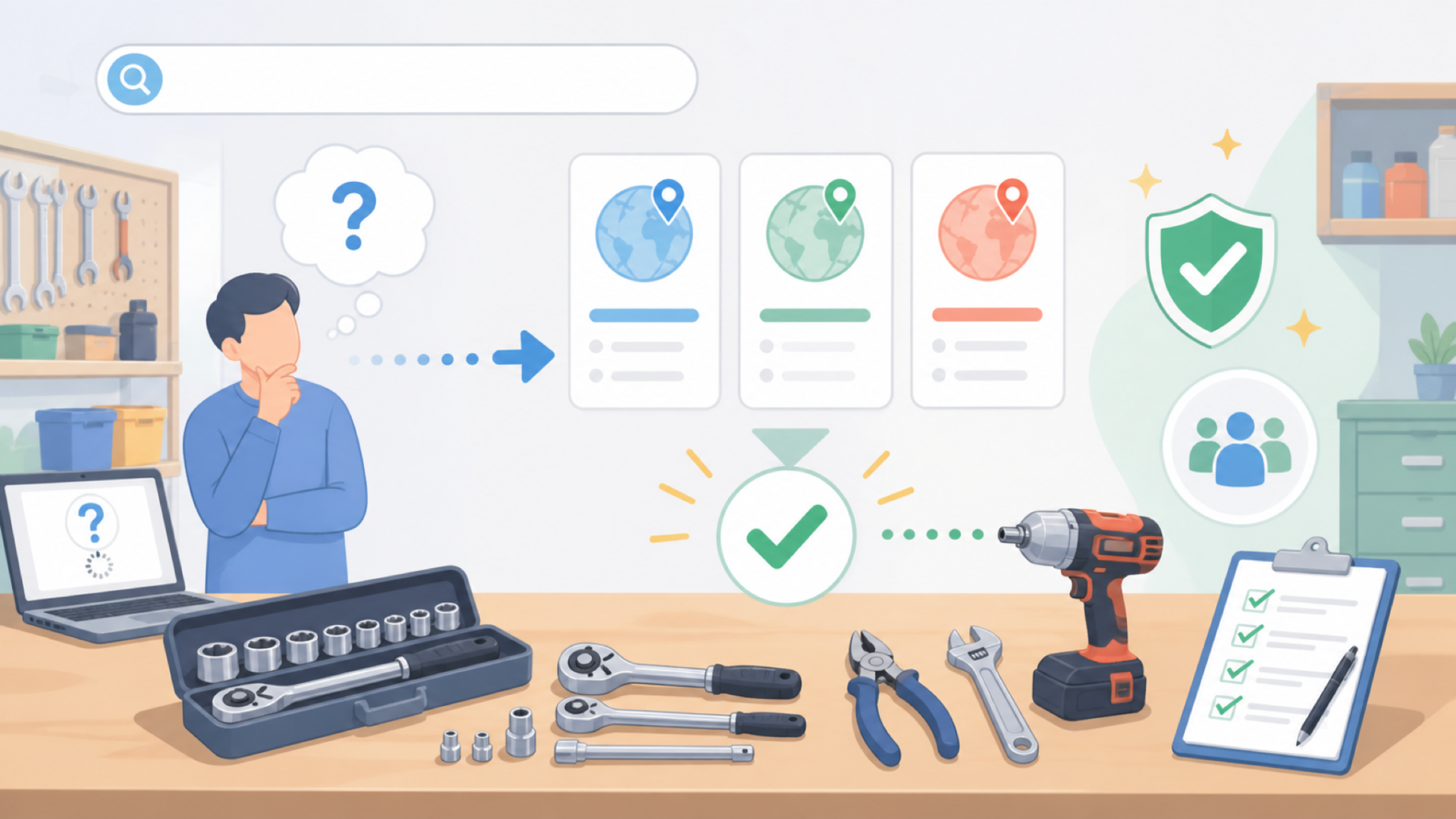 GINELSONはどこの国のブランド？運営会社と生産国を確認を表すイラスト