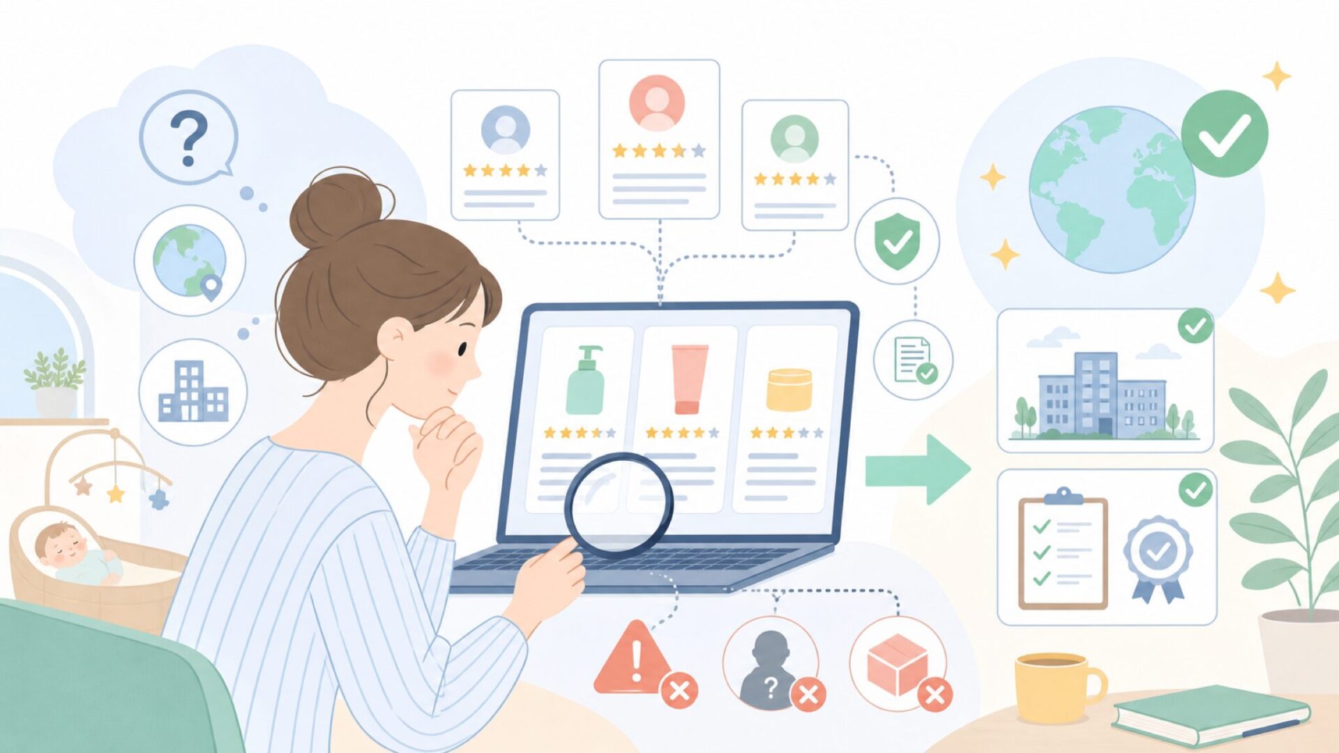 LARUTANはどこの国のブランド?運営会社からわかることを表すイラスト