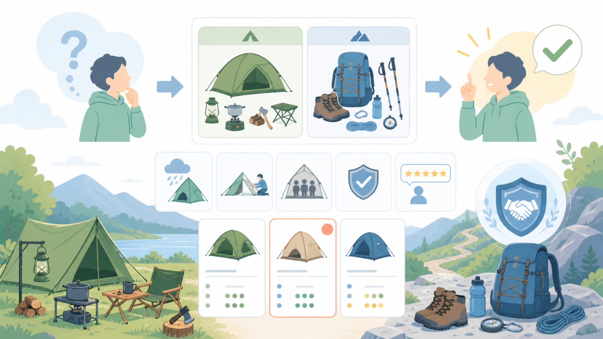 Bush Craft Inc.が扱う商品カテゴリと取り扱いの特徴を表すイラスト