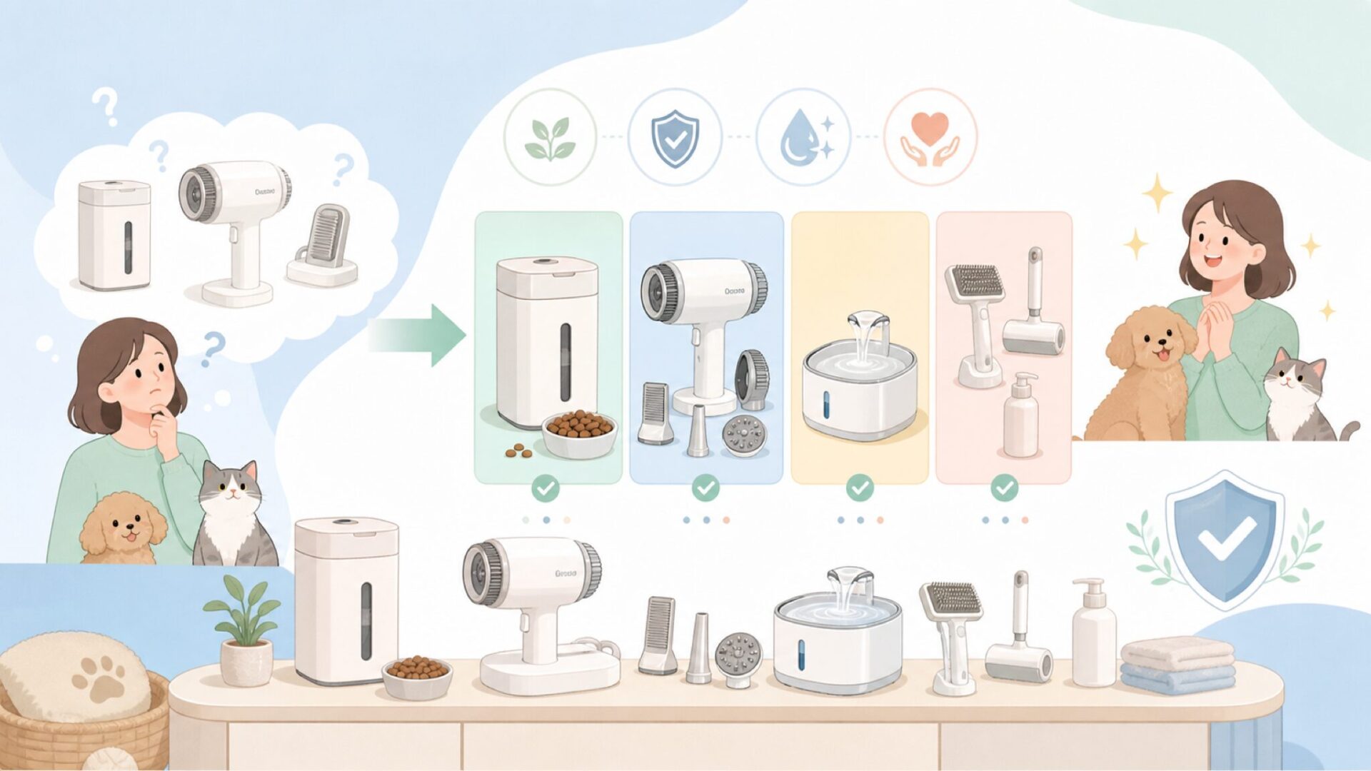 Petabooの人気商品ラインナップを表すイラスト