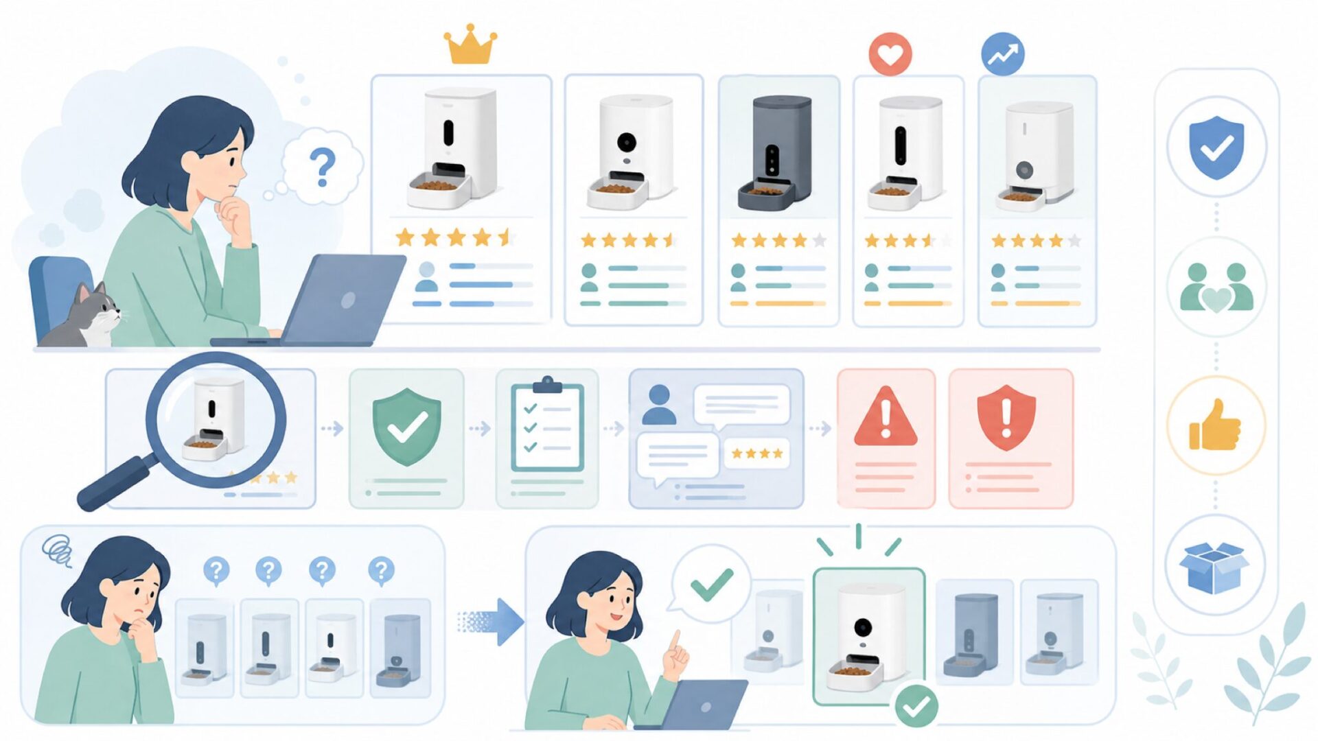 自動給餌器ランキングでFRACARKOSはどう位置づけられる？を表すイラスト