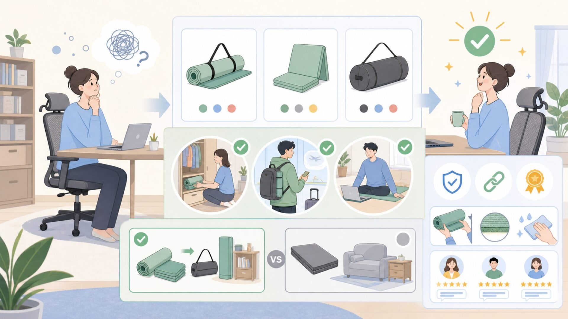 Readaeerの商品ラインナップと向いている人の特徴を表すイラスト