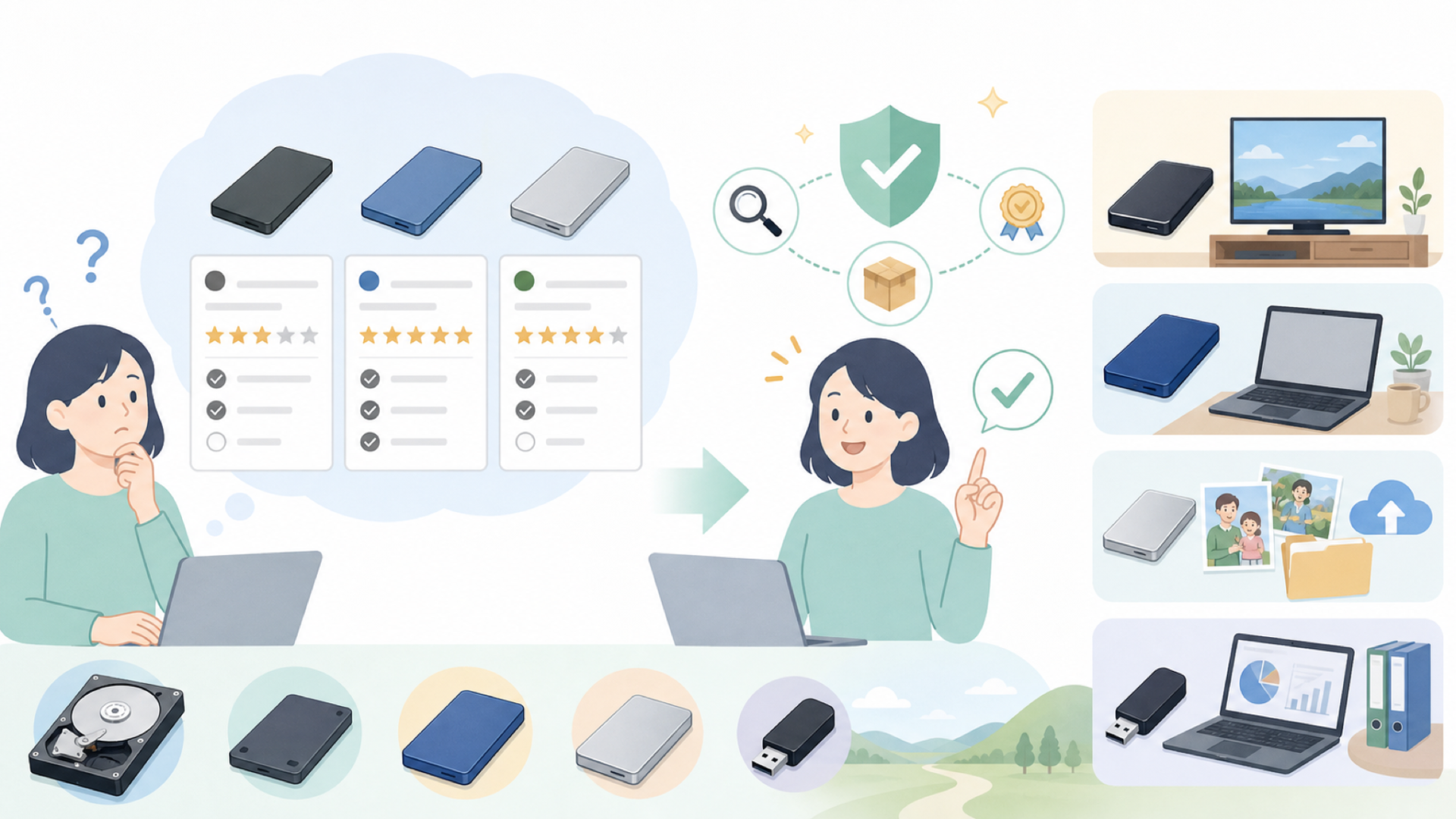 ロジテックダイレクトの主力商品・取扱カテゴリを表すイラスト