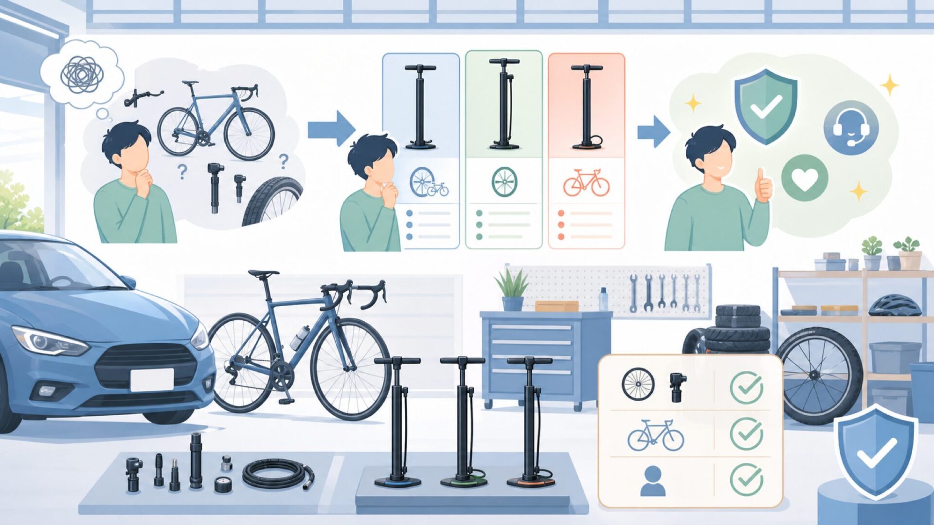 TOPUMPはどんな人におすすめ?型番選びの注意点を表すイラスト