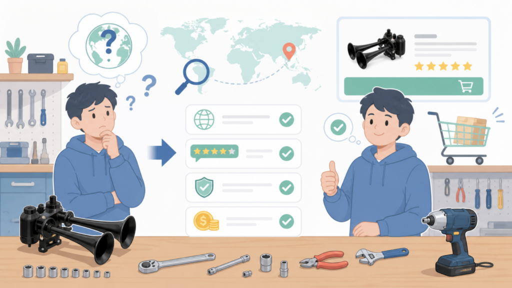AeKeatDaはどこの国のブランド？信頼性と選び方を解説の要点を表すイラスト